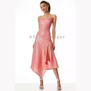 NWT Alice + Olivia Harmony Sequined Midi Dress Size 2 English Rose
